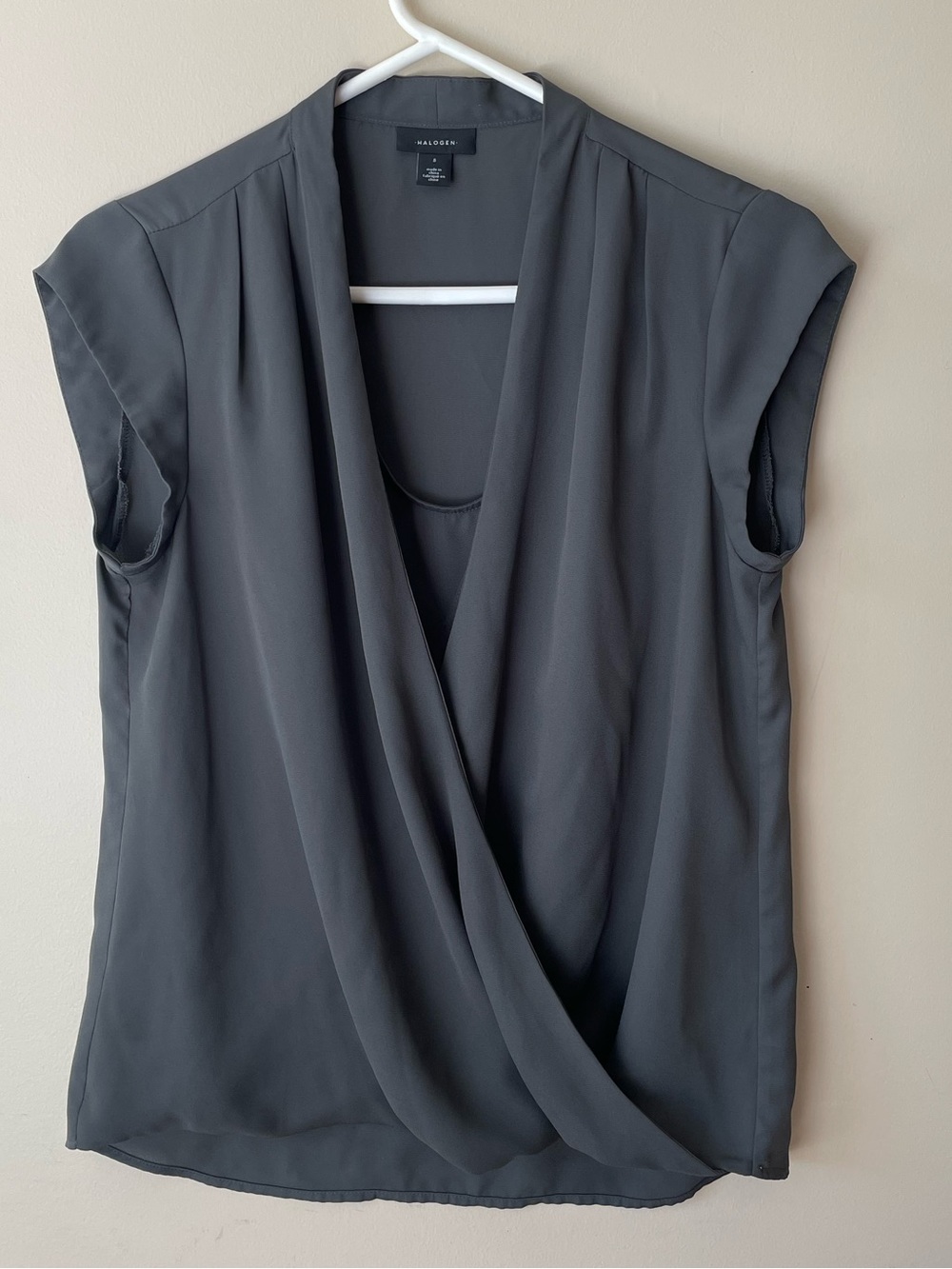 Halogen Draped Cap-Sleeve Blouse